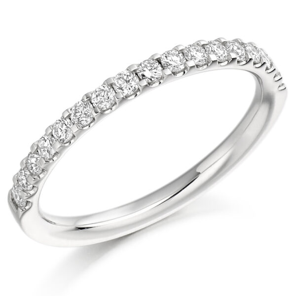 Ladies Platinum Pavé Set diamond wedding Band