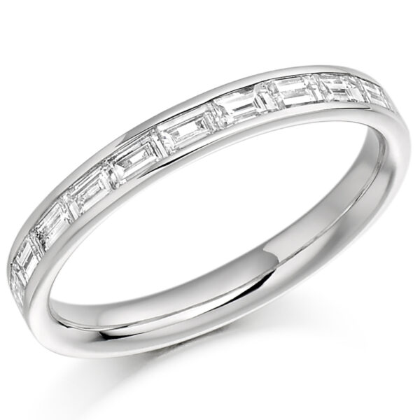 Ladies Platinum Baguette Cut Channel Set Diamond Wedding Ring