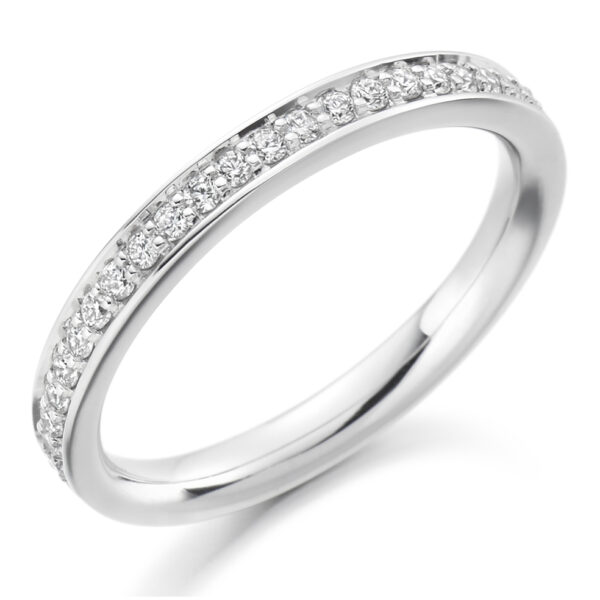 Ladies Platinum Vintage Grain Set Diamond Wedding ring