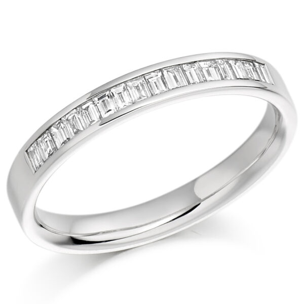 Ladies Platinum Baguette Cut Channel Set Diamond Wedding Ring
