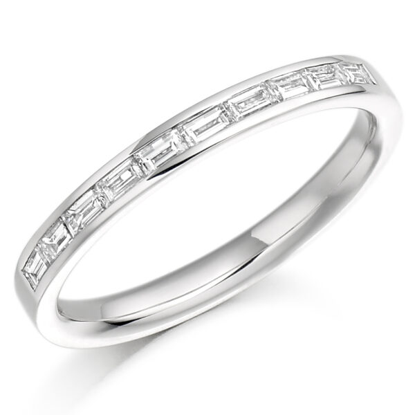 Ladies Platinum Baguette Cut Channel Set Diamond Wedding Ring