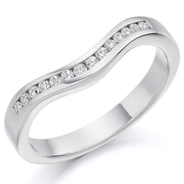 Ladies Platinum Curved/Shaped Wedding Ring