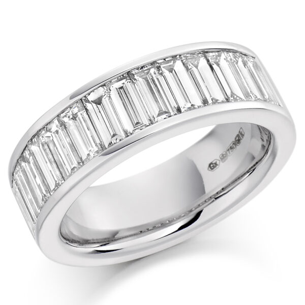 Ladies Platinum Baguette Cut Channel Set Diamond Wedding Band