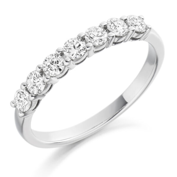 Ladies Platinum Shared Claw Set Diamond Wedding Ring