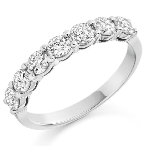 Ladies Platinum Shared Claw Set Diamond Wedding Ring
