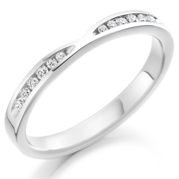 Ladies Platinum Cut-Out Diamond Wedding Band