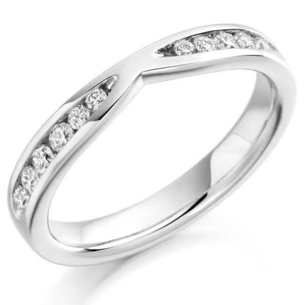 Ladies Platinum Cut-Out Diamond Wedding Ring