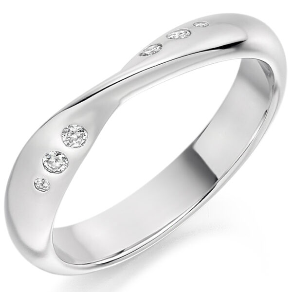 Ladies Platinum Cut-Out Wedding Ring