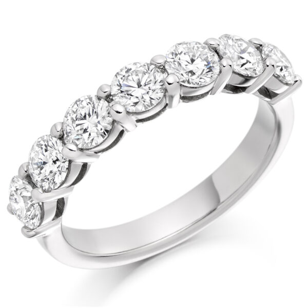 Ladies Platinum Shared Claw Set Diamond Wedding Ring