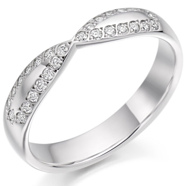 Ladies Platinum Cut-Out Diamond Wedding Ring