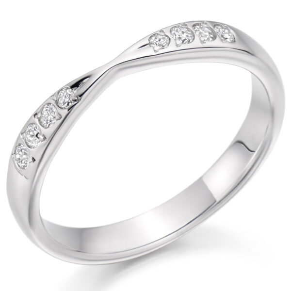 Ladies Platinum Cut-Out Diamond Wedding Ring