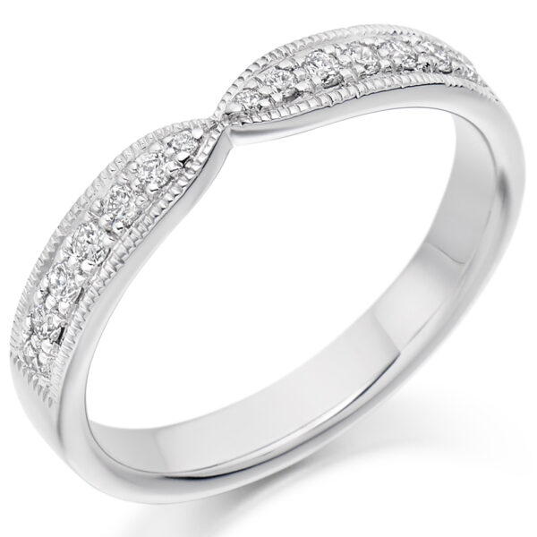 Ladies Platinum Cut-Out Diamond Wedding Ring