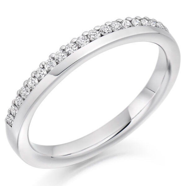 Ladies Platinum Offset Diamond Wedding Ring
