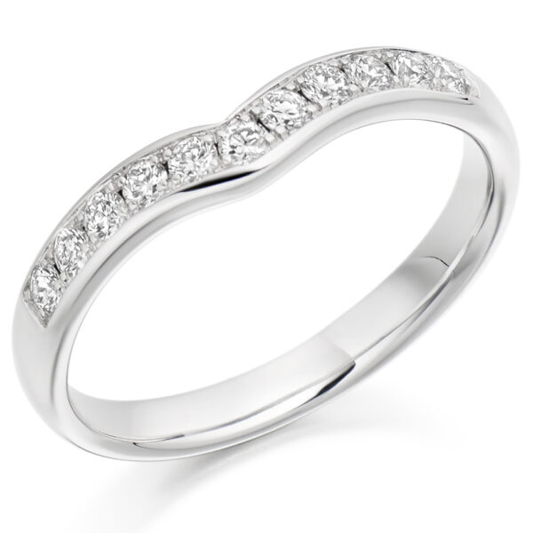 Ladies Platinum Curved/Shaped Wedding Ring