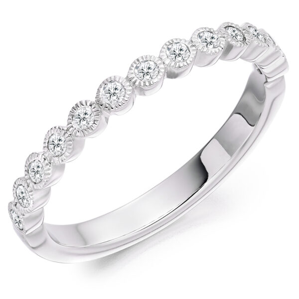 Ladies Platinum Rubover Set Diamond Wedding Ring