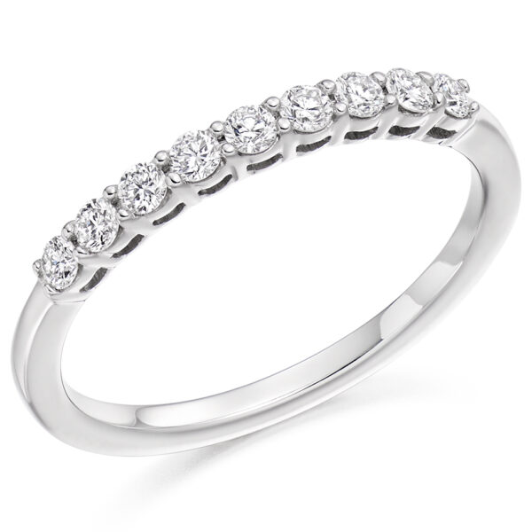Ladies Platinum Shared Claw Set Diamond Wedding Ring