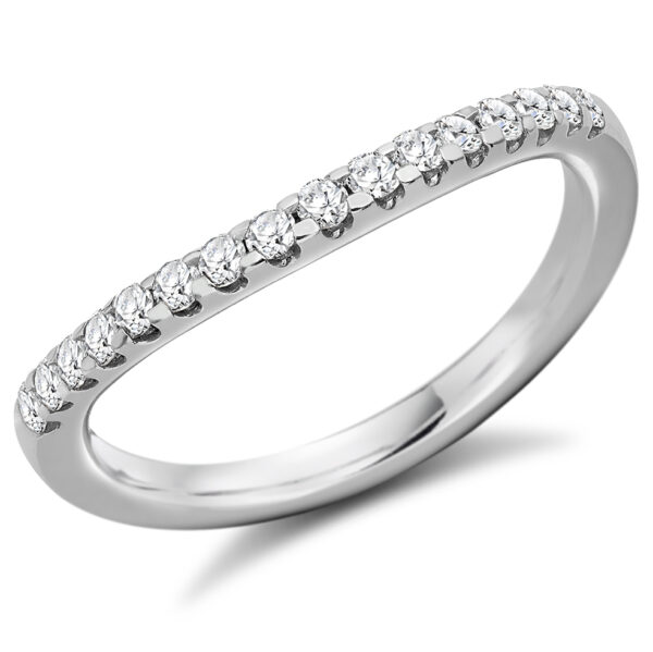 Ladies Platinum Curved/Shaped Diamond Wedding Ring