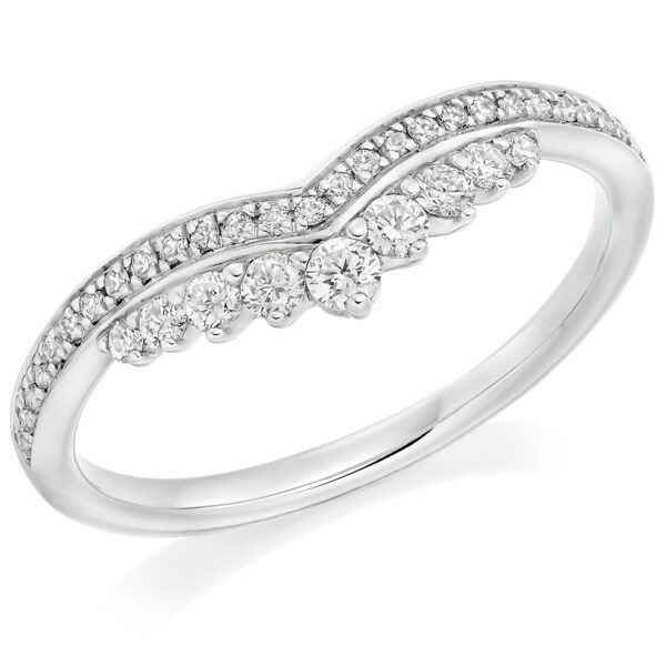 Platinum Round Brilliant Cut Diamond Tiara Style Eternity Ring