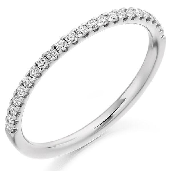 Platinum Round Brilliant Cut Pavé Style Diamond Eternity Ring