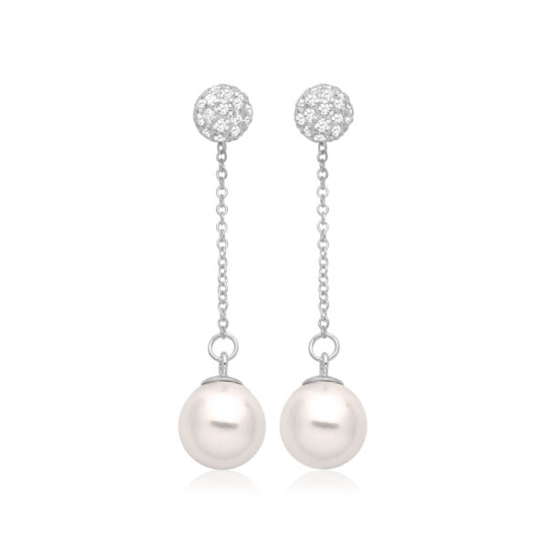 Silver & Co Shell Pearl And Cubic Zirconia Earrings