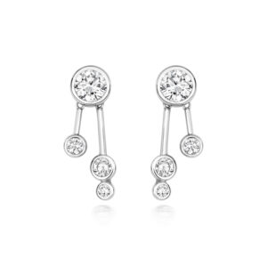 Silver & Co 4 Stone Drop Earrings