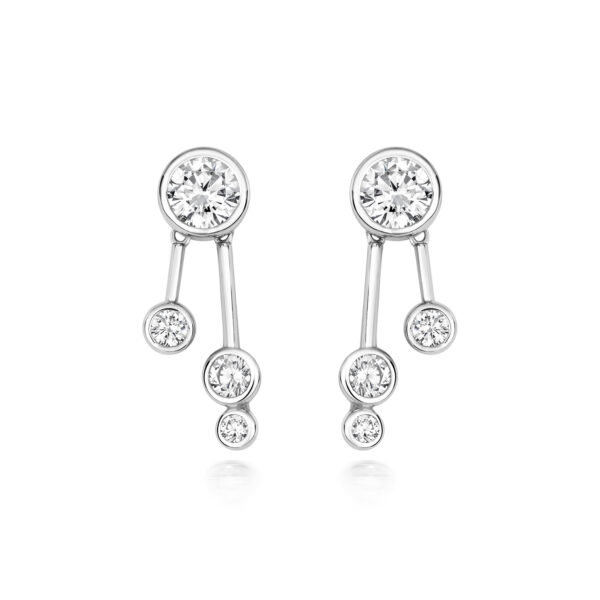 Silver & Co 4 Stone Drop Earrings