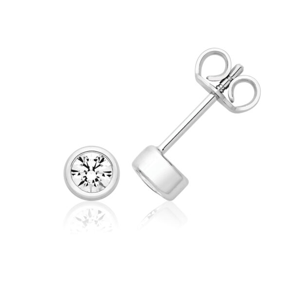 Silver & Co Round Stone Set Earring