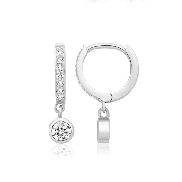 Silver & Co Huggie Drop Earrings