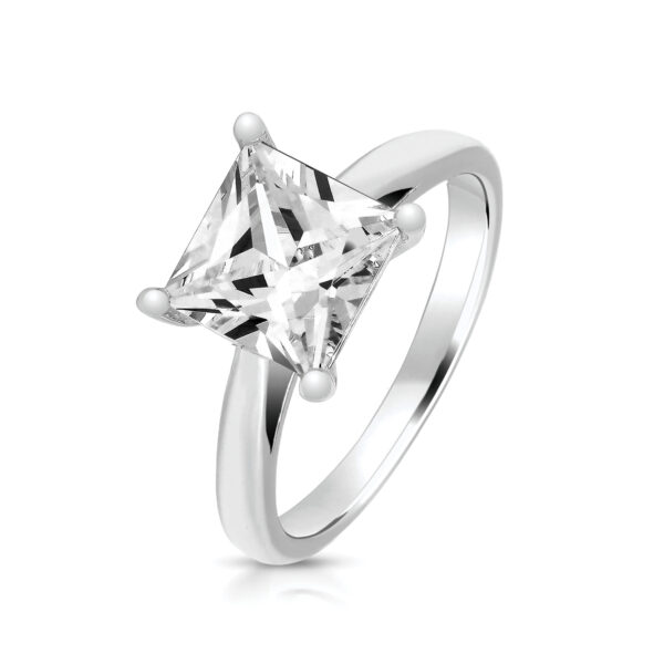 Silver & Co Square Shape Cubic Zirconia Ring