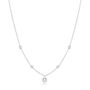 Silver&Co Drop Ball  Necklet