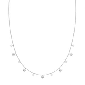 Silver&Co Disc And Cubic Zirconia Stone Necklet